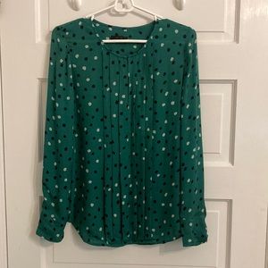 Silk J. Crew spotted Blythe blouse